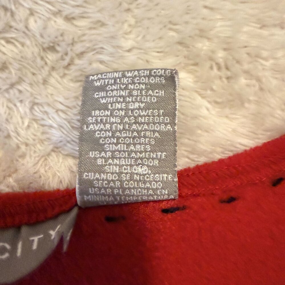 VINTAGE Red Fleece Snowman Christmas Vest Embroidered Zip Front Size Large - Picture 8 of 8